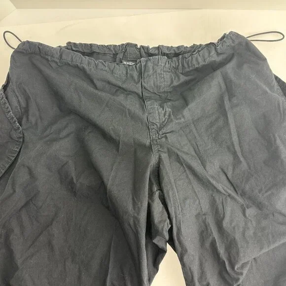 Iets Frans Urban Outfitters Baggy Tech Pants Trousers Solid Black Size Small